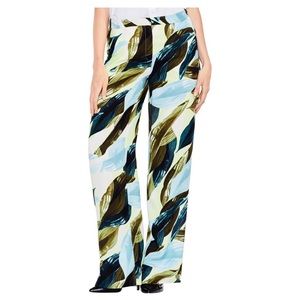 Vince Camuto leaf-print wide leg pants